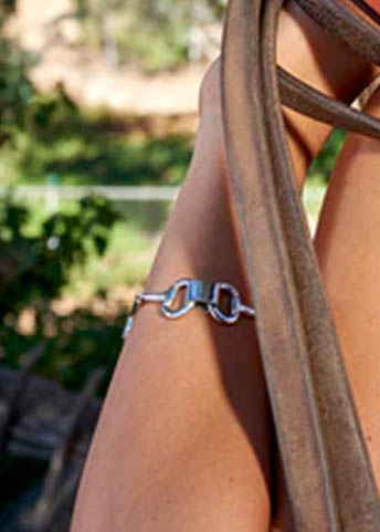 3 BIT SNAFFLE BRACELET, STERLING SILVER